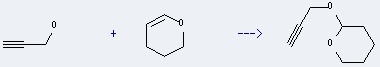2H-Pyran,tetrahydro-2-(2-propyn-1-yloxy)- can be prepared by 3,4-dihydro-2H-pyran and prop-2-yn-1-ol.